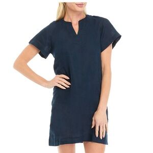Women’s Navy 100% Linen Dress